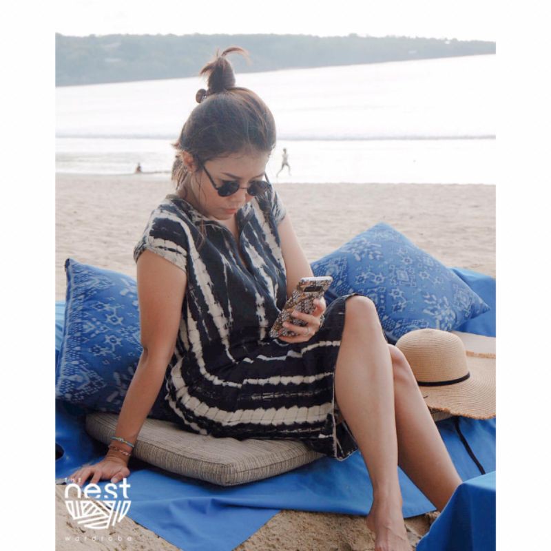 The Nest Homedress / Daster Menyusui / Daster Khas Bali motif Tie Dye Hand Dye / daster busui / busu