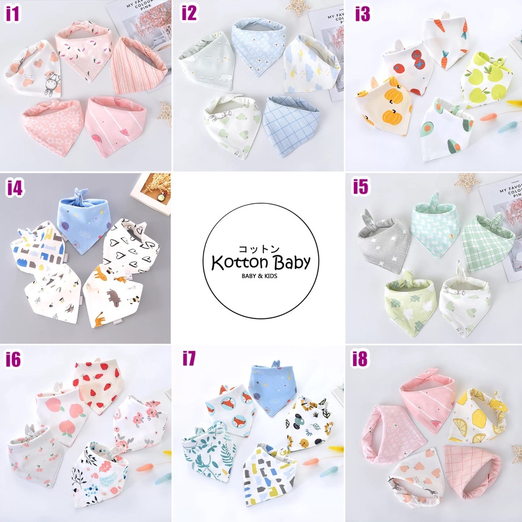 [5pcs] Premium BIB SLABBER BAYI SET CELEMEK TATAKAN LIUR ANAK NMD i catalog