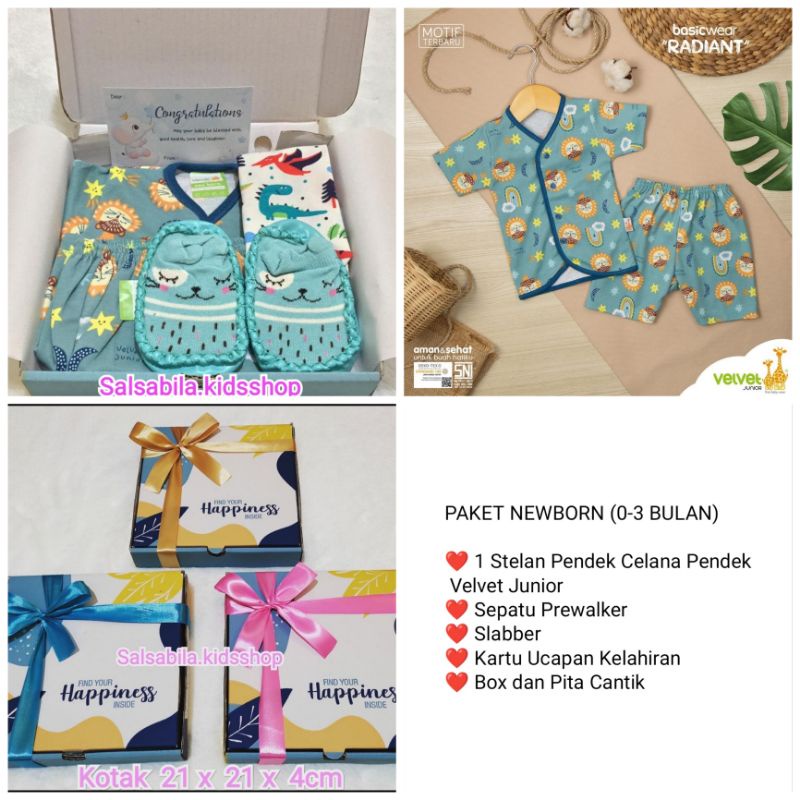 HAMPERS BAYI NEWBORN VELVET JUNIOR / KADO LAHIRAN BAYI MURAH-PAKET STELAN PDK A