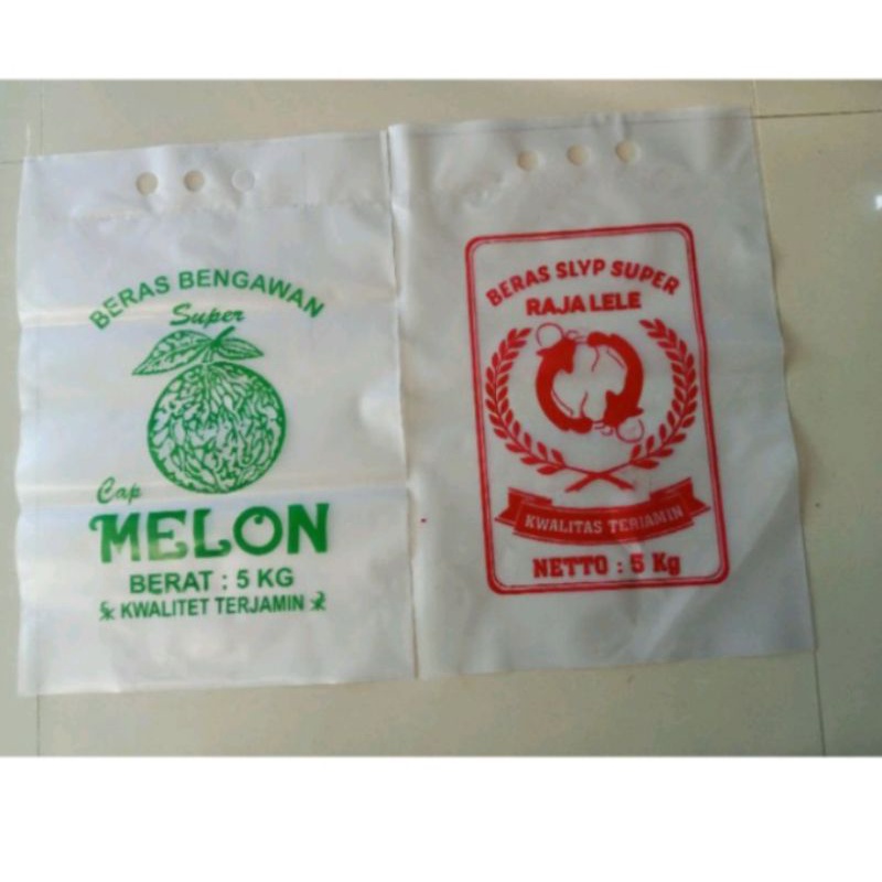 plastik beras RAJA LELE dan MELON  kemasan 3kg dan 5 kg