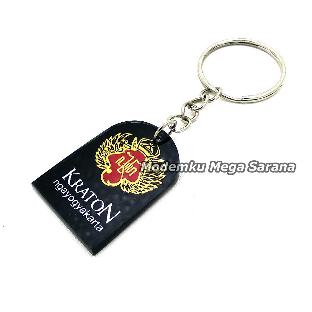 Souvenir Gantungan Kunci Jogja MRT03 - Logo Kraton Jogja Kotak - 20pcs