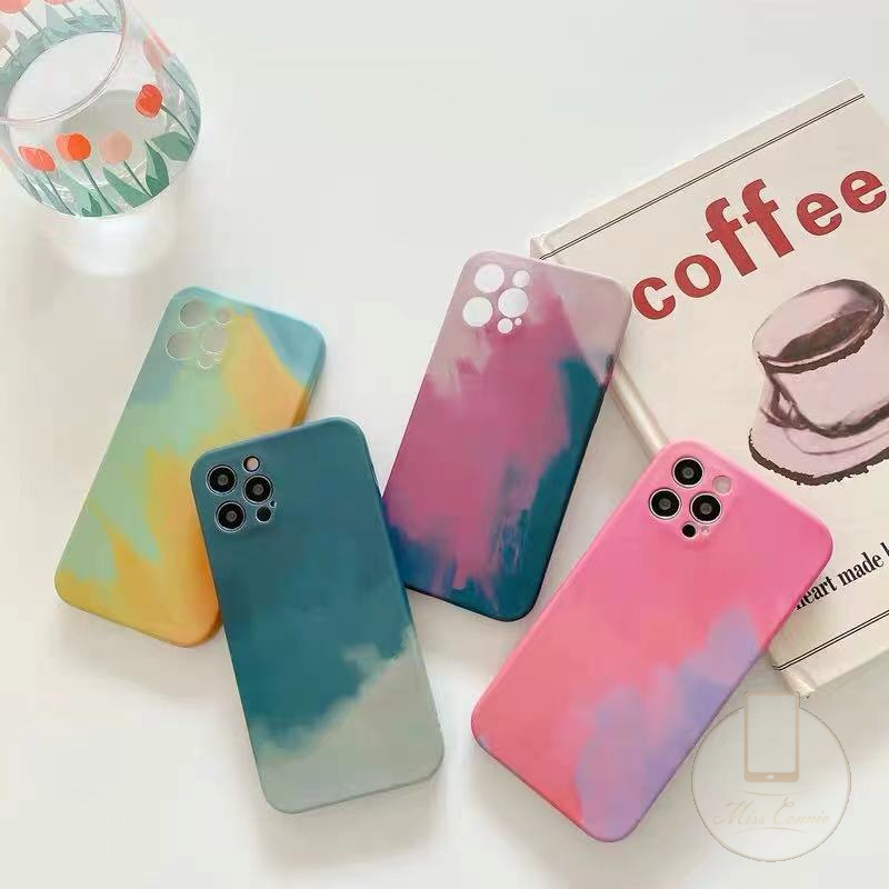 Soft Case Tpu Motif Stiker Air Warna Gradasi Untuk Iphone