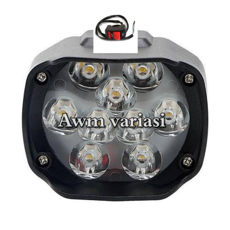 Lampu Tembak Sorot LED Motor Work Light Cree 9 Mata 9 LED 12V