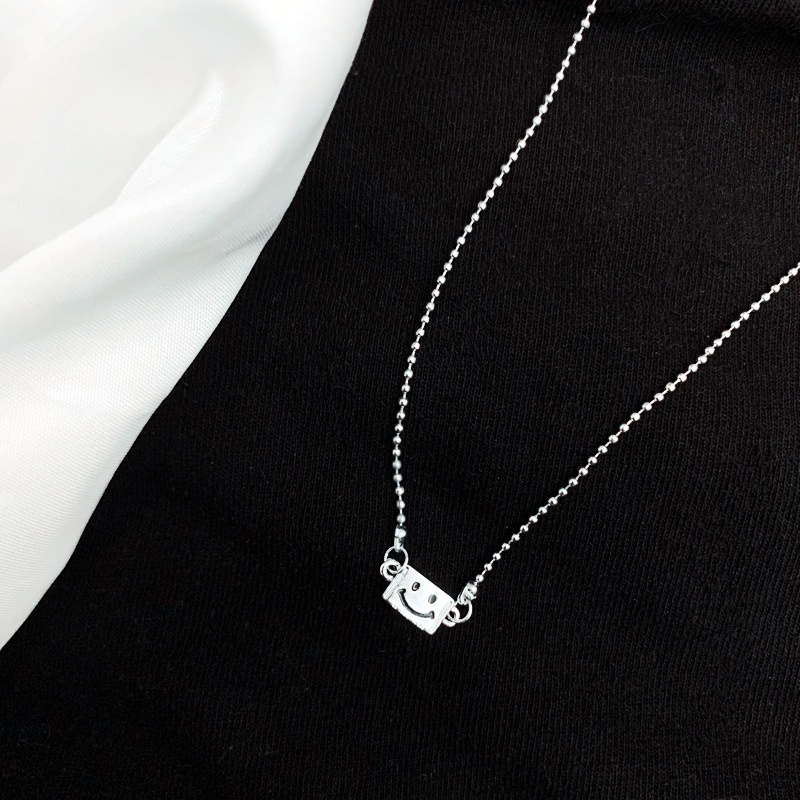 Wajah tersenyum ifashion kalung 2021new wanita in hip hop niche desain sederhana all-match kalung wa