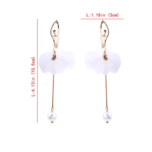 LRC Anting Tusuk Fashion Color Ballet Dancer Shape Design Long