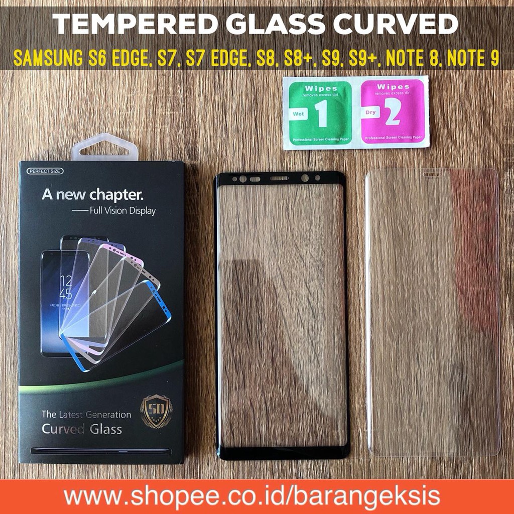Tempered Glass Curved Full Cover Melengkung Samsung S7, S7 EDGE, S8, S8+, NOTE 8