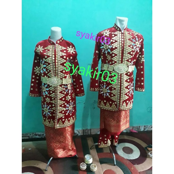 baju pengantin adat bengkulu full mata pelangi