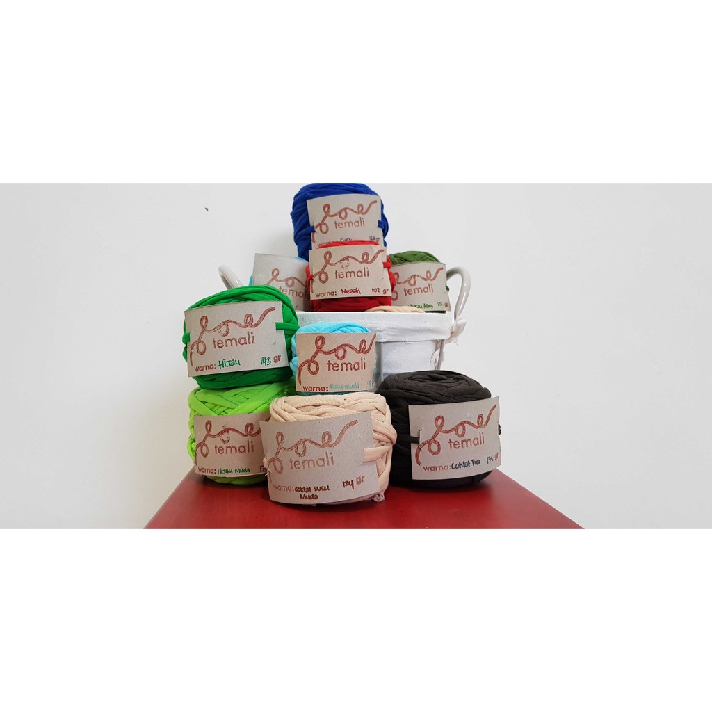 T-shirt Yarn/ T-Yarn Cotton Biru & Hijau / Benang Rajut Kaos Katun