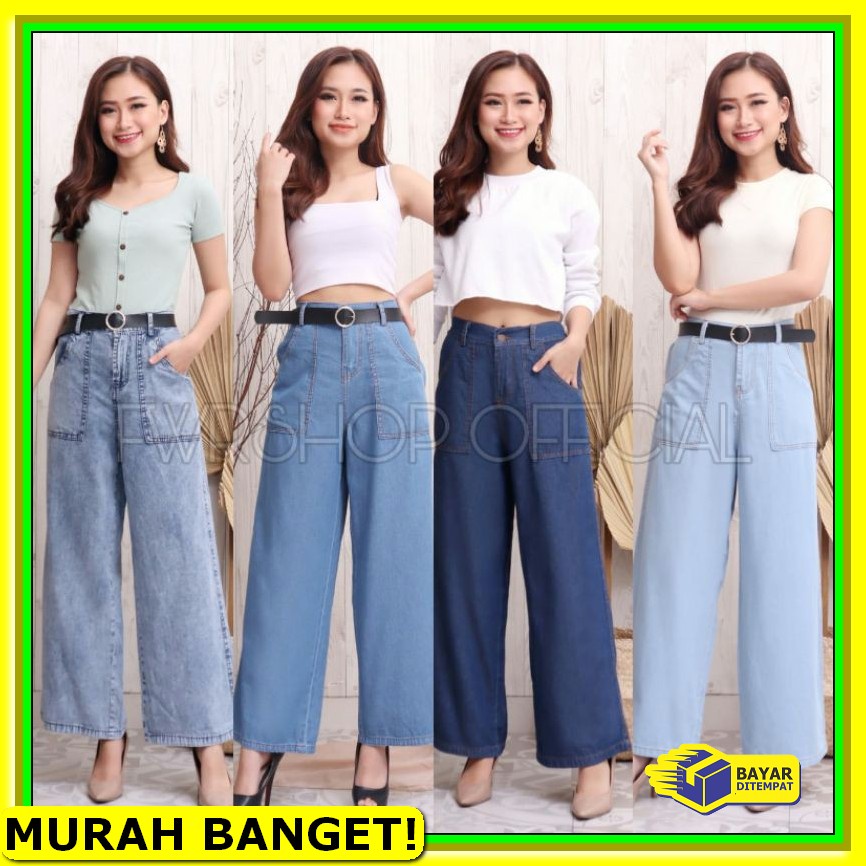 Celana Jins Cewek Kekinian Jeans Levis Import Distro Vv303 Bjd -  US474 Fwr -Celana Kulot Jeans Wa
