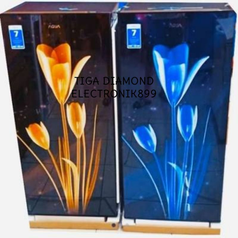 KULKAS AQUA AQR-D191 KULKAS 1 PINTU MOTIF BUNGA