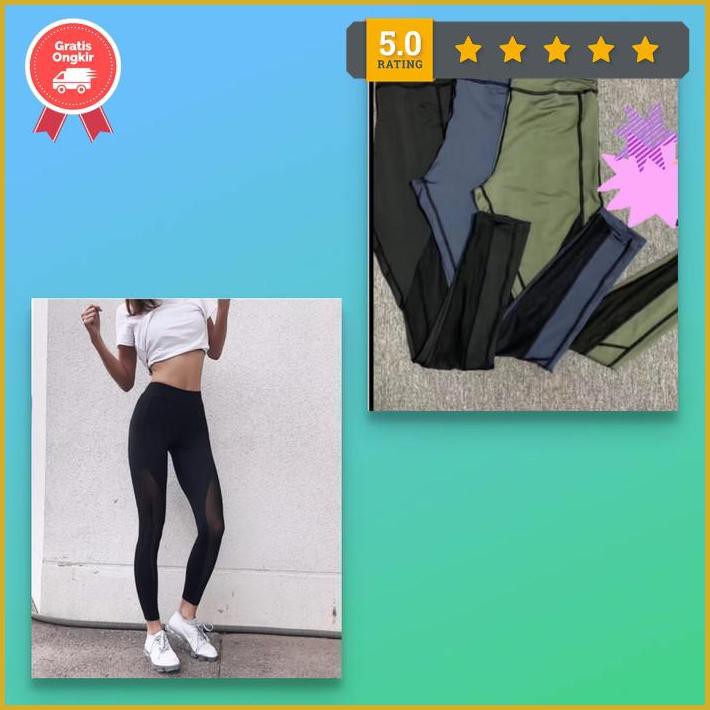 Celana Legging Sport Transparan Samping 1032 Limited