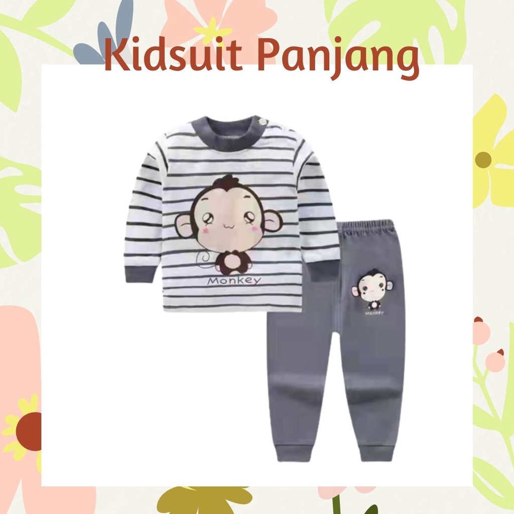 Plazababyku KIDS SUIT PANJANG H5 Setelan Anak Bahan Kaos Lengan Berkualitas Import cewek cowok NEW5