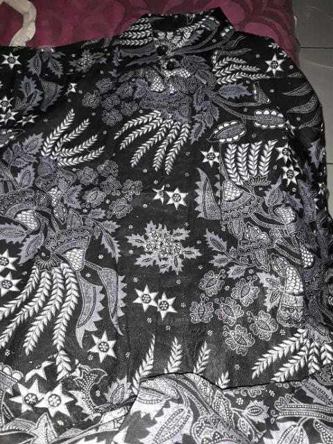 Tey-17 Batik Pria Asj Sa Hrb026 Kenongo Kemeja Tosca Pendek Pekalongan Padi M L Xl Sogan Tulis ::