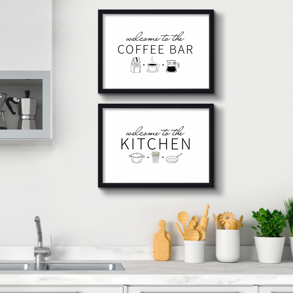 Hiasan Dinding Bingkai Poster Minimalis Kopi Aesthetic Dapur Modern B166