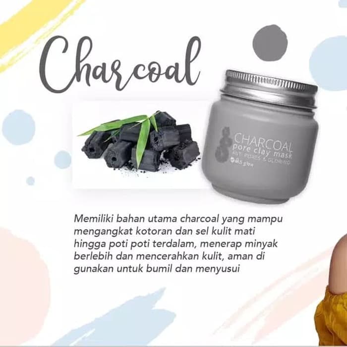 Charcoal Clay mask MS glow ORI 100% AMAN BUMIL BUSUI Masker MS glow / Charcoal masker ms glow / mask