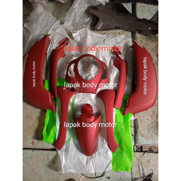 cover full fullset bodi body halus honda scopy scoopy new led 2021 k2f stylish merah doff