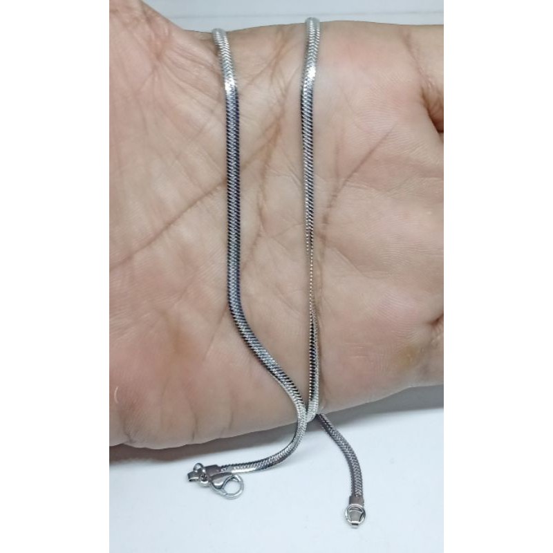 LD3. Kalung titanium wanita pria lapis titanium 50 cm anti karat