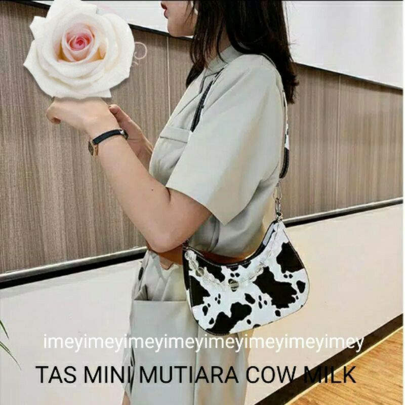 Tas Mutiara  Mini cow milk Tas SLempang wanita