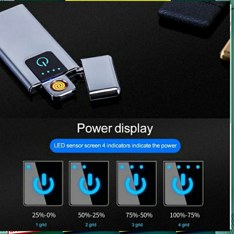 Korek Api Elektrik Fingerprint Touch Sensor Korek charger keren