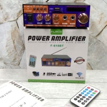 COD Power Amplifier Wireless Fleco F-618BT Ampli Blueooth AC DC USB FM SD