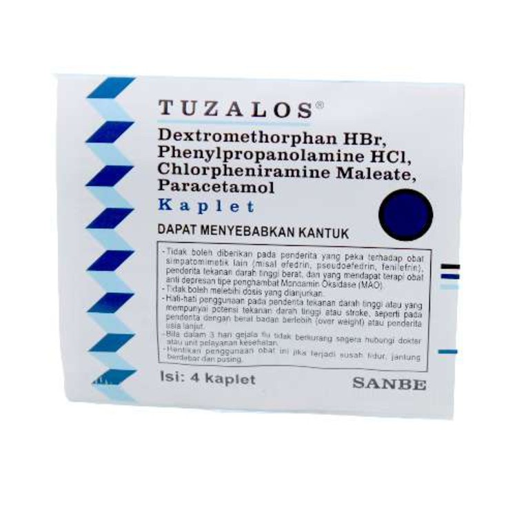 Tuzalos Strip - Obat Demam Batuk Pilek 4 Tablet