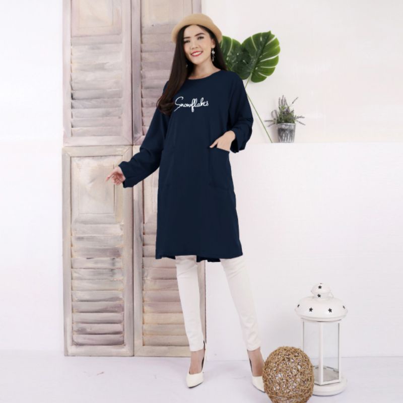 TUNIK JUMBO WANITA LD 120 , LD 130, LD 140 TUNIK SAKU BORDIR BIGSIZE