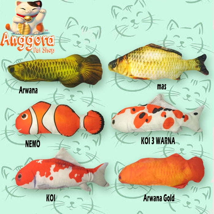 Mainan Boneka Catnip bentuk Ikan untuk Kucing