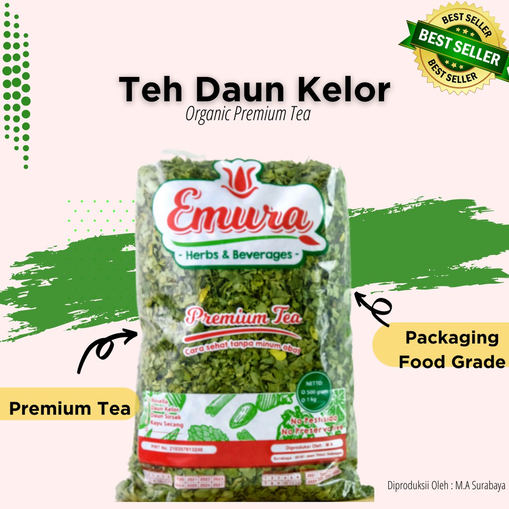 JUAL DAUN KELOR KERING PREMIUM 100% ORGANIK / TEH KELOR / MORINGA TEA / OBAT KOLESTROL