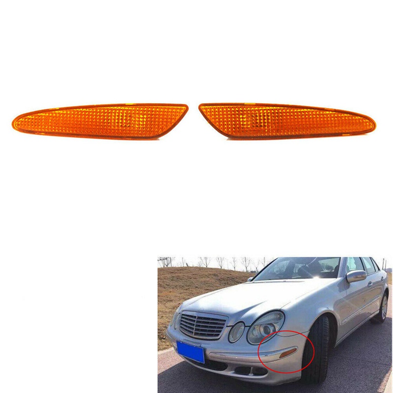 Left&amp;Right Amber Side Marker Light Bumper Turn Signal Lamps for Mercedes-Benz W211 E-Class 2003-06 2118200121