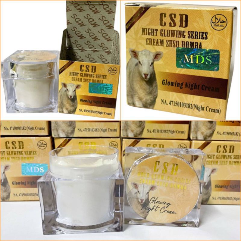 CSD GOLD NIGHT GLOWING SERIES CREAM SUSU DOMBA MALAM GLOWING NIGHT CREAM(eceran)