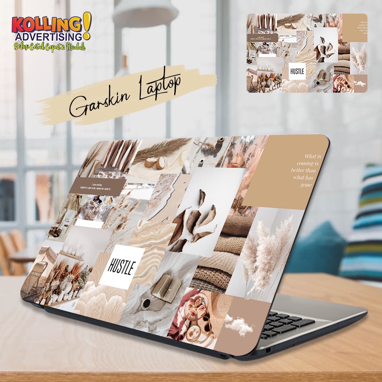 Garskin Laptop Aesthetic Brown Hustle Skin Laptop Stiker Laptop