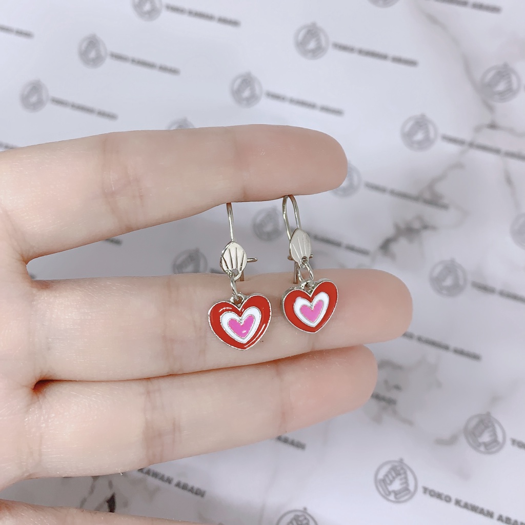 Xuping Silver Anting Anak Perempuan Anti Karat Model Jurai Love *14