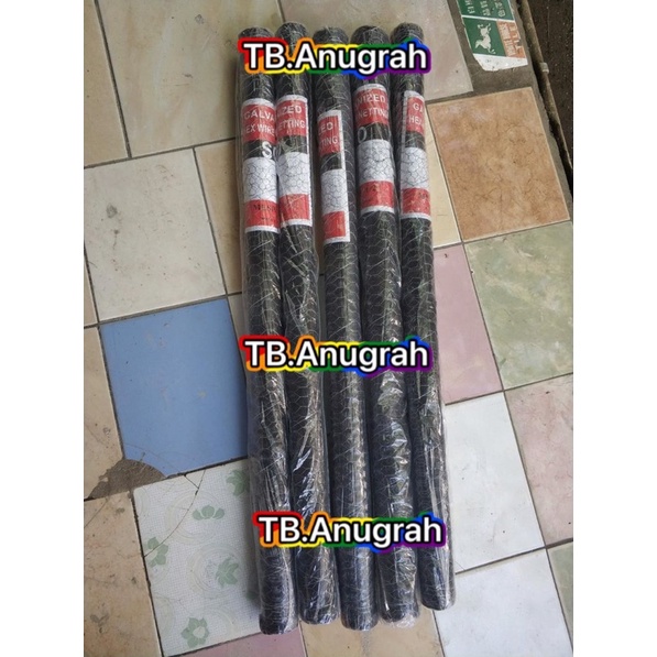 KAWAT AYAM ROLL ROLLAN / CHICKEN WIRE MESH GALVANIZED PANJANG 5 M UNTUK KANDANG TERNAK HARGA 1 ROL