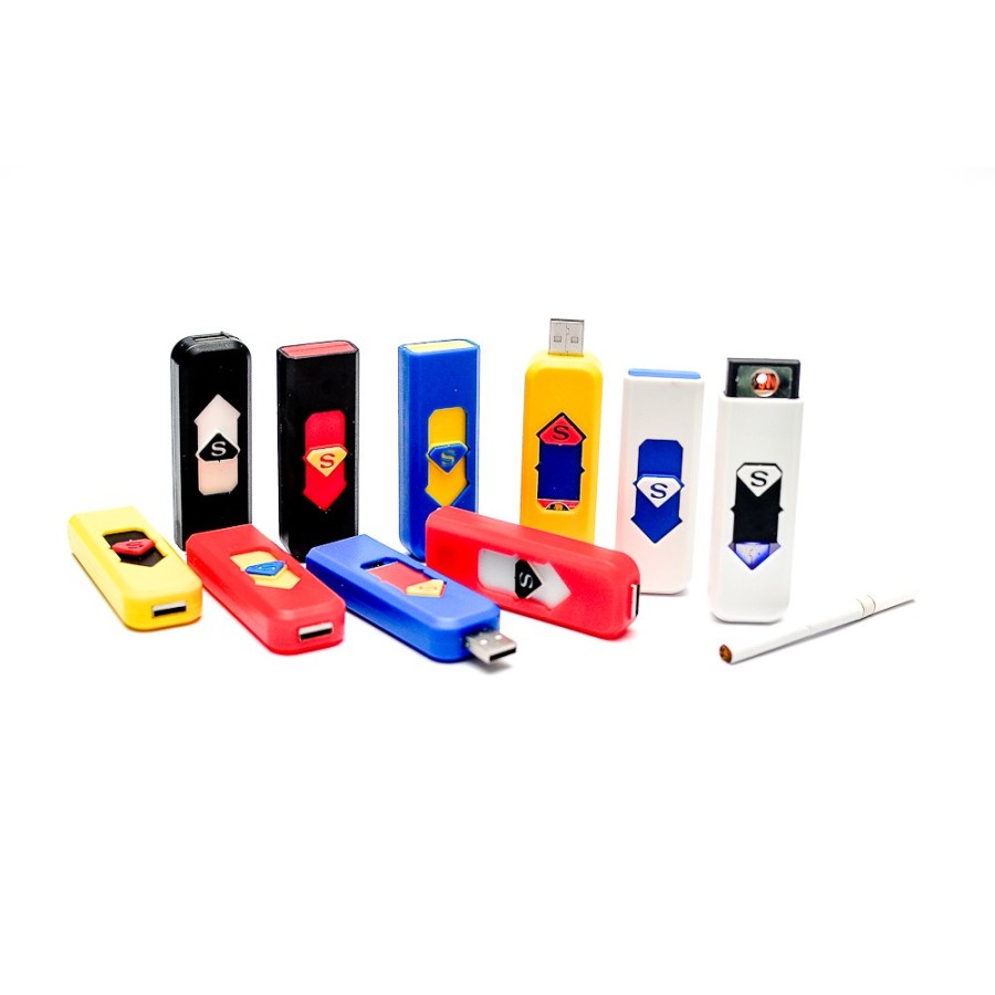 Korek Api Elektrik USB S Superman Pematik Api Rechargeable Lighter