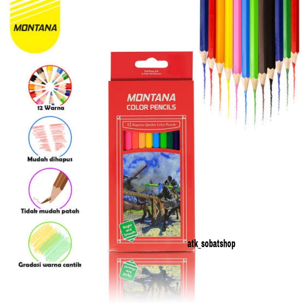 

Pensil Warna Panjang Montana 12 Warna (/PCS)
