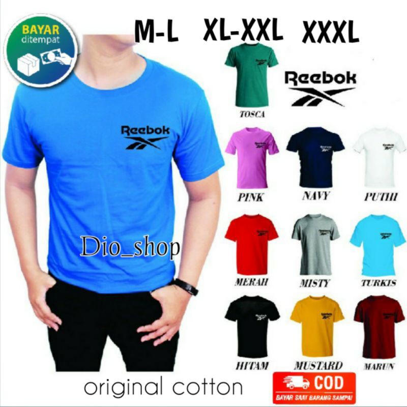 Baju Oblong Pria Reebo Kaos Pria Lengan Pendek Atasan Tshirt Pria Kaos Oblong Pria Pakaian Pria