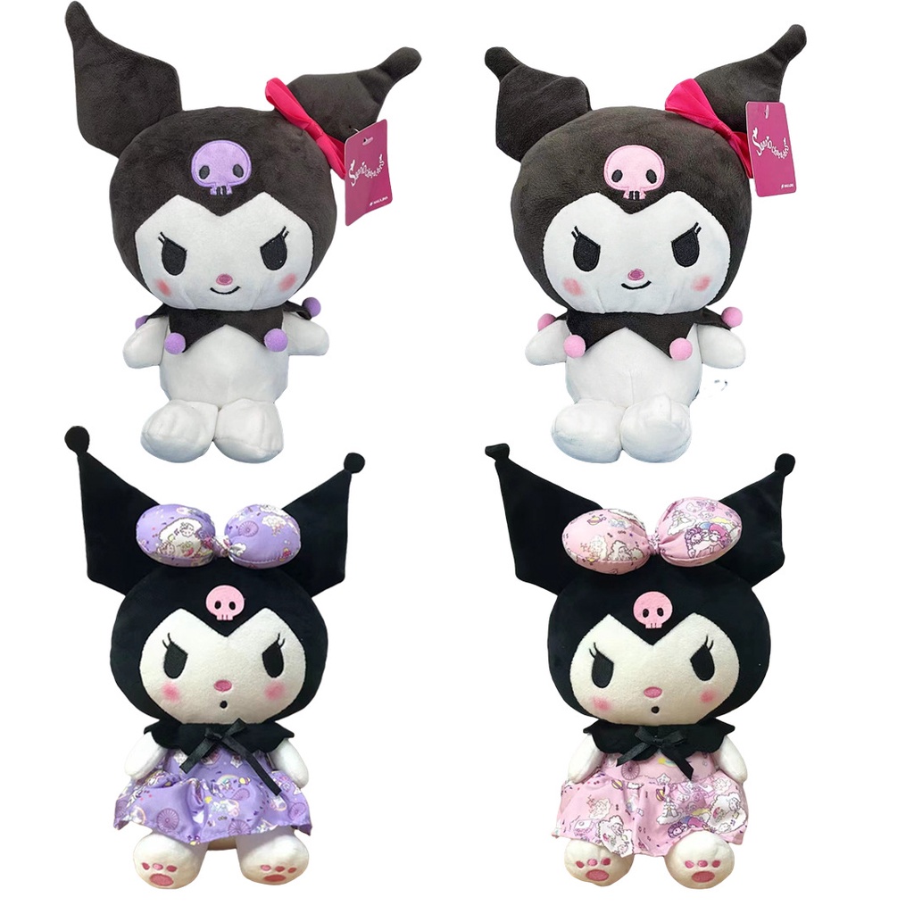 Mainan Boneka Stuffed Plush Kartun Sanrio Kuromi 25Cm Untuk Dekorasi Kamar Anak