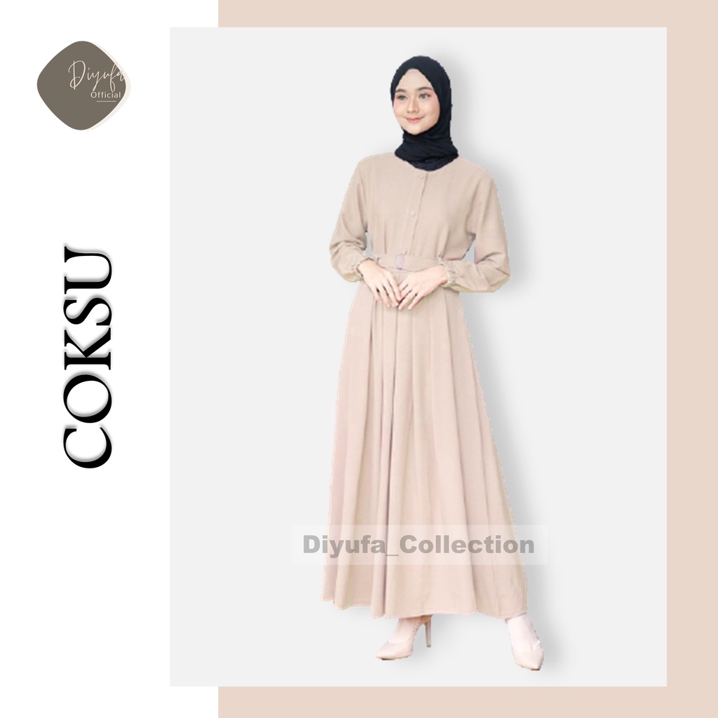 Baju Gamis Wanita Cewek Remaja Terbaru kekinian Alsize / Jumbo Kancing Dada Dress Moscrepe Busui-COKSU