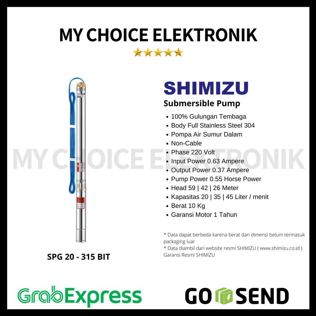Shimizu Pompa Satelit SPG 20-315 K BIT