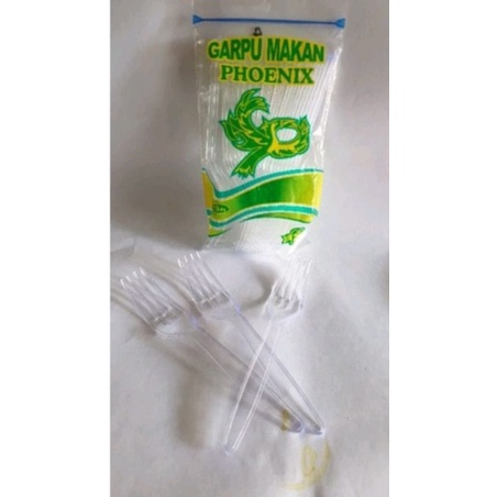 GARPU MAKAN PANJANG PLASTIK BENING @ 25PCS/bks