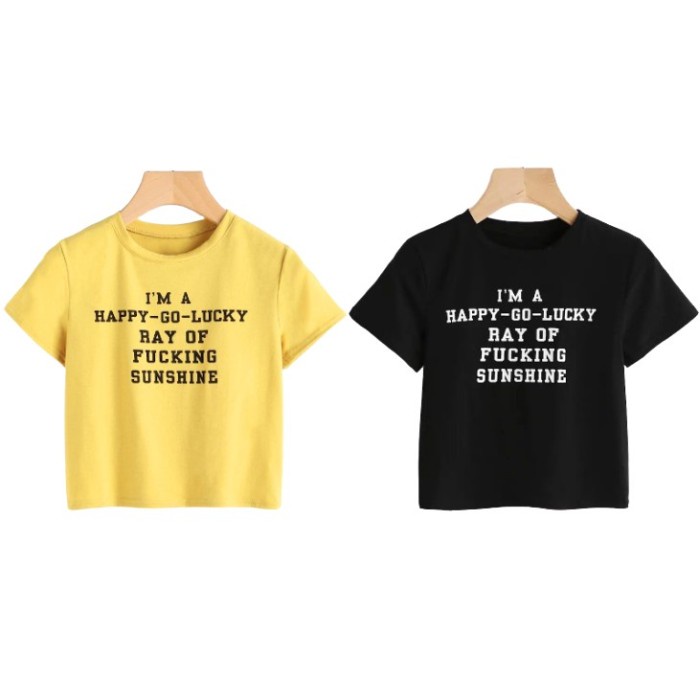 CentCentStore T-shirt / Kaos Wanita I'M A HAPPY GO LUCKY