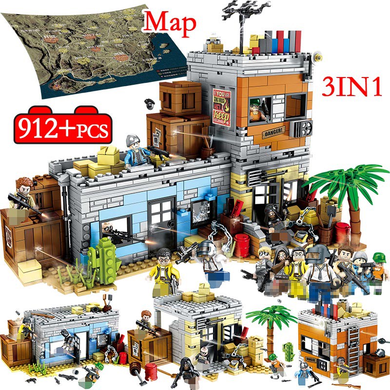Mainan Lego 912PCS Military Building Blocks Legoingly Army WW2 City Police PUBG Battlegrounds