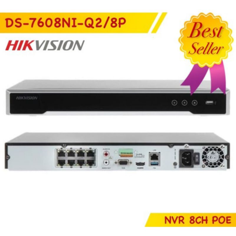 NVR HIKVISION 8CH DS-7608NI-Q2/8P - 8 POE