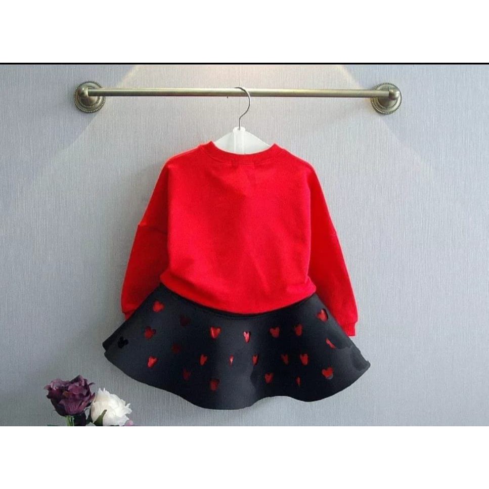 QFS - SETELAN KID MICKEY LOVE / SABLON / ROK / TERBARU