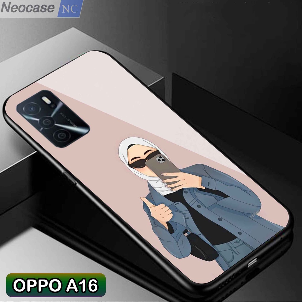 Softcase Glass Kaca Oppo A16 A16S - Case Hp Oppo A16 A16S - Casing Hp Oppo A16 A16S - N80