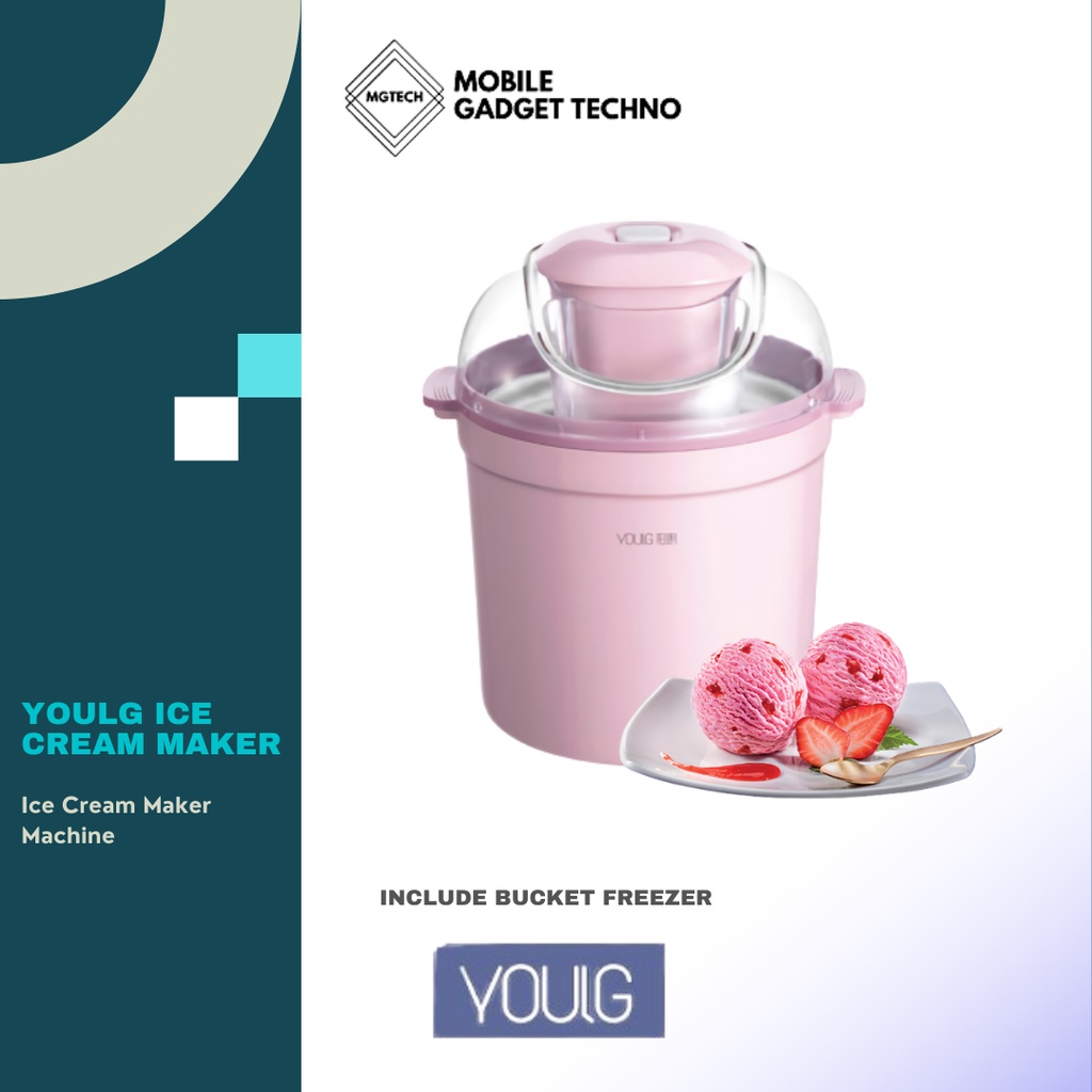 Youlg Home Ice Cream Maker Machine Mesin Pembuat Es Krim Bucket