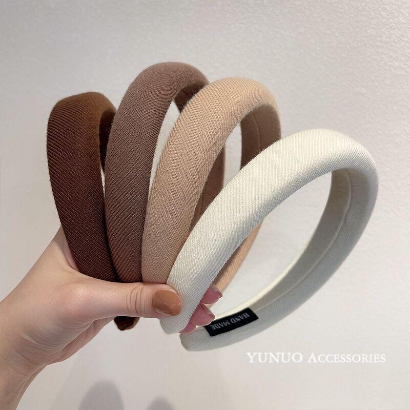 Bando Bandana Poni Korea / Bando Wanita Polos Busa Ivory