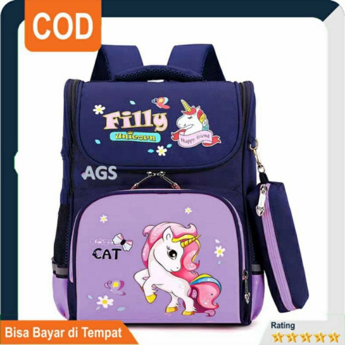 Tas Ransel Anak Perempuan Unicorn Fully Cat - Ungu