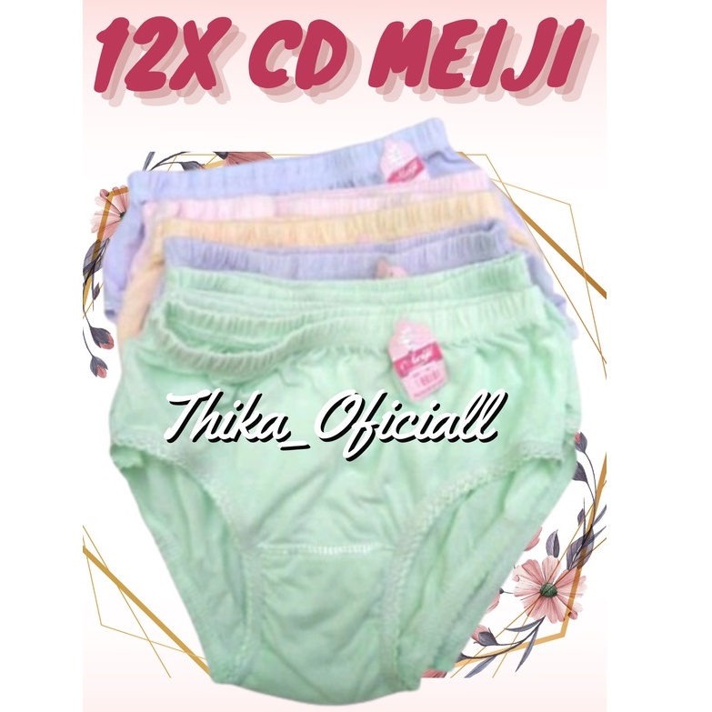 12X Celana Dalam Wanita Dewasa CD Cewek Meiji Celana Dalam Renda Wanita Jumbo Termurah 1Lusin CD Ren