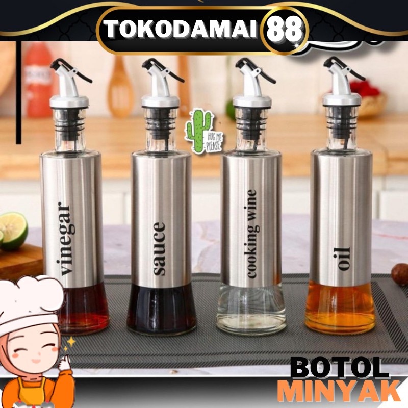 Botol minyak Botol kecap Botol cuka Oil /soysauce/cookingwine/vinegar dan tutup 350ml free bubble